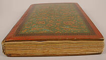 Miscellany of Prayers and Suras from a Qu'ran, Abu Talib al-Isfahani (Iranian), Miscellany: ink and opaque watercolor on embossed colored paper 
Binding: pasteboard, opaque watercolor, and gold under lacquer