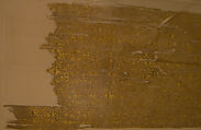 Textile Printed in Gold, Linen, cotton, rabbit fur; plain weave, printed