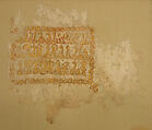Textile Fragment with Inscription, Cotton, gold, ink; plain weave, painted