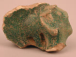 Ceramic Fragment, Earthenware; molded and glazed