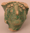 Ceramic Fragment, Earthenware; molded and glazed
