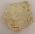 Ceramic Fragment, Earthenware; incised, molded
