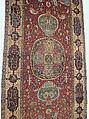 Carpet, Silk (warp and weft), wool (pile), metal wrapped thread; asymmetrical knotted pile, brocaded