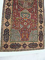 Carpet, Silk (warp and weft), wool (pile), metal wrapped thread; asymmetrical knotted pile, brocaded