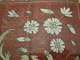 Tent Lining Fragment, Cotton, silk; plain weave, embroidered, quilted