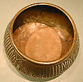 Bowl, Brass; engraved and inlaid with silver