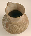Ewer, Earthenware; molded decoration, unglazed