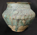 Jar, Earthenware; decorated in black under turquoise glaze