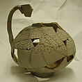 Ewer, Earthenware; white slip with molded decoration, unglazed