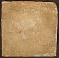 Square Tile, Stonepaste; polychrome painted under transparent glaze