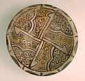 Imitation Bichrome Luster Bowl, Earthenware; white slip with polychrome slip decoration under transparent glaze