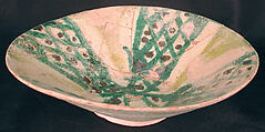 Bowl, Earthenware; underglaze painted and incised decoration under monochrome transparent glaze