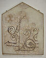 Fragment of Inscription, Found behind Stucco Dado Panel, Stucco; painted