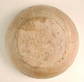 Buffware Bowl with Geometric Designs, Earthenware; polychrome decoration under transparent glaze (buff ware)