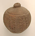 Spheroconical Vessel, Earthenware; stamped and incised