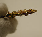 Earring, One of a Pair, Gold, filigree, decorated with granulation, and originally set with stones