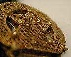Earring, One of a Pair, Gold, filigree, decorated with granulation, and originally set with stones