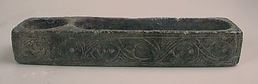 Penbox with Inkwell, Steatite; carved, incised