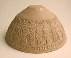 Cast from a Mold, Earthenware; molded and incised decoration, unglazed