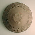 Cast from a Mold, Earthenware; molded and incised decoration, unglazed