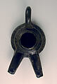 Ceramic Oil Lamp, Earthenware; molded, glazed