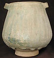 Jar, Earthenware; gritty gray body, turquoise glaze