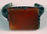 Ring, Silver; set with carnelian