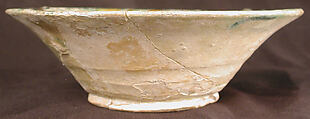 Bowl, Earthenware; white slip, incised and splashed with polychrome glazes under a transparent glaze (sgraffito ware)