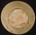 Imitation Luster Bowl, inscribed "Blessing", Earthenware; white slip with monochrome slip decoration under transparent glaze