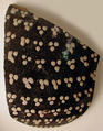Fragment with Clusters of White Dots, Earthenware; black slip with white slip decoration under transparent glaze