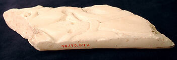 Fragment of a Carved and Painted Dado Panel, Stone (prob. alabaster); carved