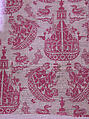 Textile Fragment with Sailing Ships, Silk, metal wrapped thread; double weave
