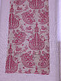 Textile Fragment with Sailing Ships, Silk, metal wrapped thread; double weave