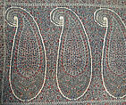 Shawl, Wool; twill weave and double interlocking twill tapestry weave