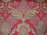 Loom Width with Floral and Tiger-stripe Design, Silk, metal wrapped thread; lampas (kemha)