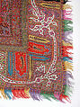 Shawl, Wool; woven and embroidered