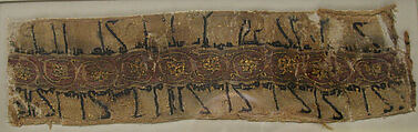 Tapestry, Linen, silk, metal wrapped thread; plain weave, tapestry weave
