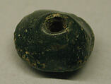 Beads, Glass, green; cut