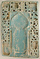 Tile with Niche Design, Stonepaste; molded, glazed, and carved
