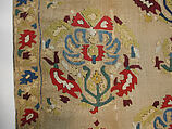 Fragment of a Cover, Linen; embroidered