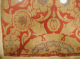 Silk Fragment with Circular Rosace-like Floriate Medallions, Silk, metal wrapped thread; lampas (kemha)
