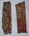 Silk Fragment with Circular Rosace-like Floriate Medallions, Silk, metal wrapped thread; lampas (kemha)