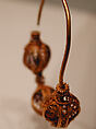 Earring, One of a Pair, Gold wire with filigree