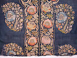 Barber's Apron, Silk; embroidered in silk and gold and silver wrapped thread