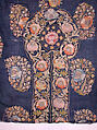 Barber's Apron, Silk; embroidered in silk and gold and silver wrapped thread