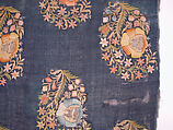 Barber's Apron, Silk; embroidered in silk and gold and silver wrapped thread