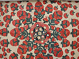 Shawl, Cotton; embroidered in silk