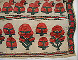 Shawl, Cotton; embroidered in silk