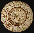 Bowl With Musicians in a Garden, Stonepaste; glazed in opaque white, luster-painted