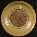 Dish with Floral Designs on an Olive Background, Stonepaste; polychrome painted under transparent glaze (Kubachi ware)
